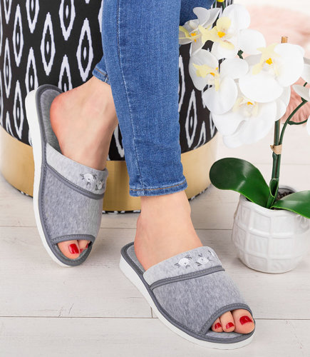 Kapcie damskie Natural Style NS-054 Szare