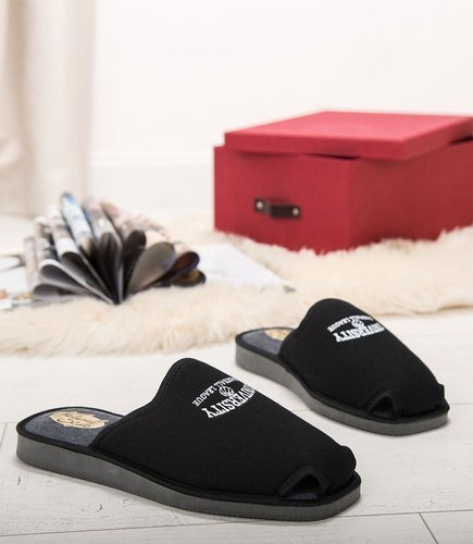 Kapcie męskie Natural Style NS-028 Czarne-Szare