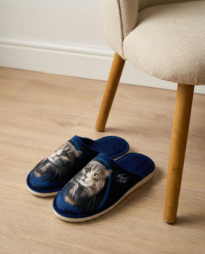 Kapcie damskie Natural Style NS-128 Granatowe Koty