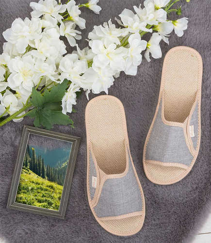 Kapcie damskie Natural Style NS-007 Szare Beżowe