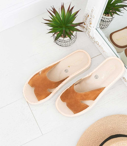 Kapcie damskie Natural Style NS-118 Rude-Beżowe