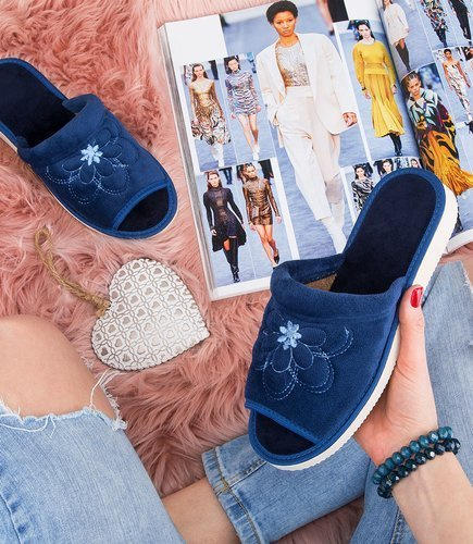 Kapcie damskie Natural Style NS-001 Granatowe