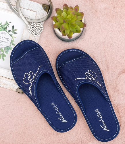 Kapcie damskie Natural Style NS-093 Granatowe