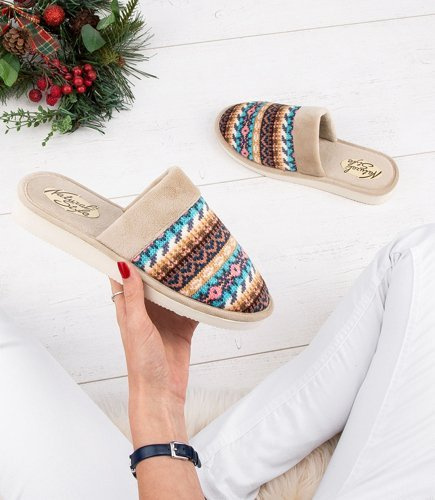Kapcie damskie Natural Style NS-071 Beżowe
