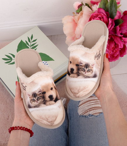 Kapcie damskie Natural Style NS-109 Beżowe