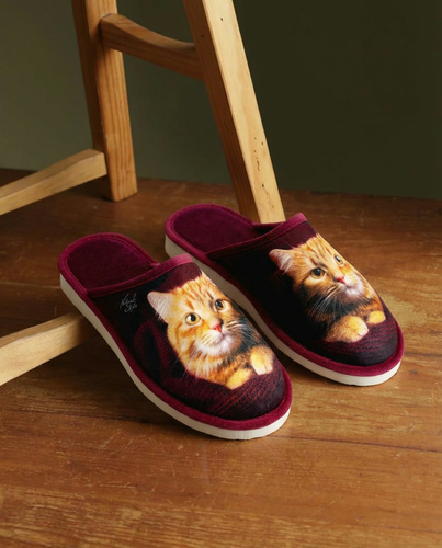 Kapcie damskie Natural Style NS-128 Bordowe Koty