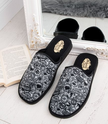 Kapcie męskie Natural Style NS-255 Szare