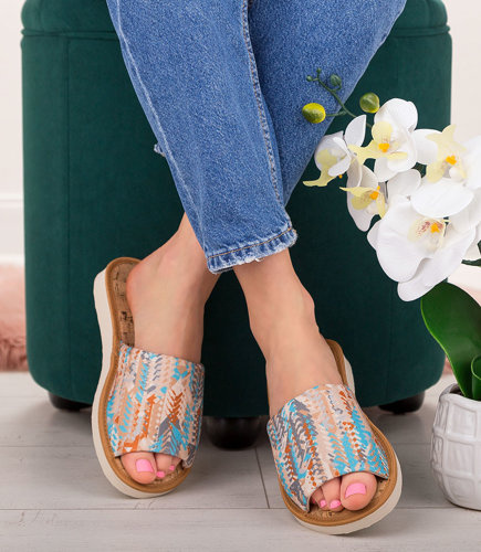 Kapcie damskie Natural Style NS-019 Etno Korek